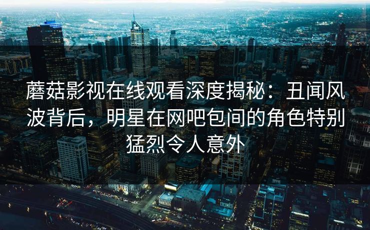 蘑菇影视在线观看深度揭秘：丑闻风波背后，明星在网吧包间的角色特别猛烈令人意外